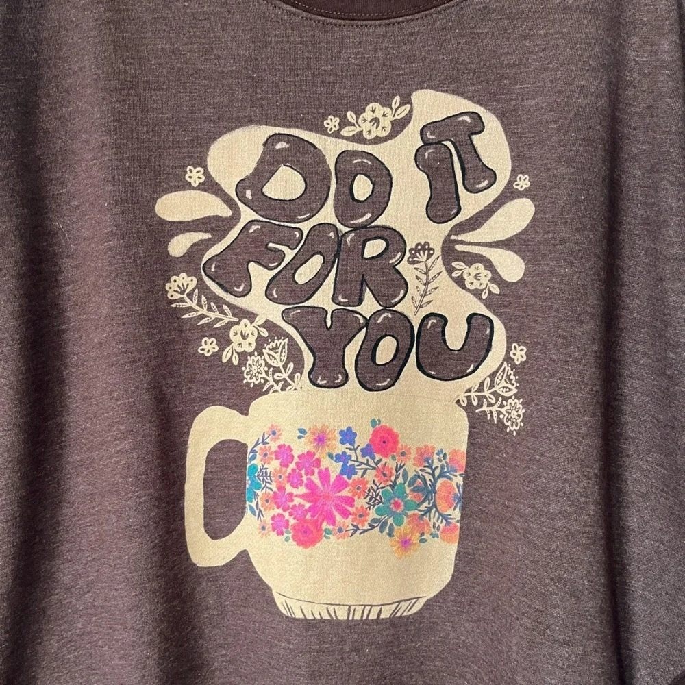 NEW Natural Life Do It For You Comfy Pocket Sweatshirt Floral Coffee Large Brown - Picture 6 of 12